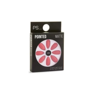 Primark- SHARE Pointed Lava Pink Matte False Nails