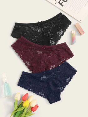 Shein - 3Pack Floral Lace Panty Set