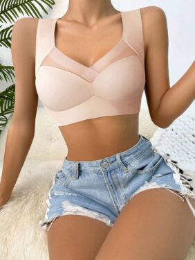 Shein - Simple and comfortable non-slip back bra without wire or cups 2 pieces for women