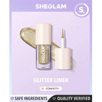 Shein Sheglam - Insta-Party Glitter Liner-Confetti Liquid Eyeshadow Gel Gold High Shine Long Lasting Highly Pigmented Long Wear Liquid Liner