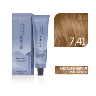 Revlon - Revlonissimo Colorsmetique™ Professional Hair Color - High Coverage 7.41 - Medium Chestnut Ash Blonde