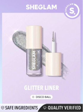 Shein Sheglam - Insta-Party Glitter Liner-Disco Ball Liquid Eyeshadow Gel Silver High Shine Long Lasting Highly Pigmented Long Wear Liquid Liner
